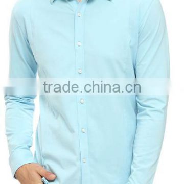 Long Sleeve Pure Color Latest Custom Man Cotton Shirt