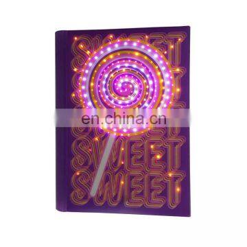 hot selling promotion custom printing light up spiral school book notebook wholesale journal