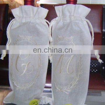 promotion embroidery wine bag with drawstring