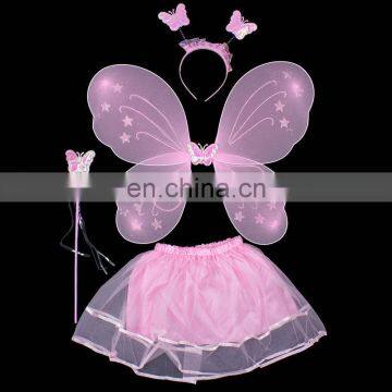 Girls Butterfly Fairy Angel Wings with tutu Wand Headpiece FGWG-1087