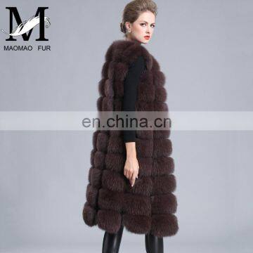 2016 Fashion Genuine Real Fox Fur Vest Women's Long Fox Fur Vests