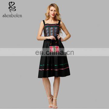 Custom Designs Summer Fashion Lady Cotton Embroideried Dress