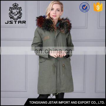 Women's Winter Long Style Removable Fur Lined Coat