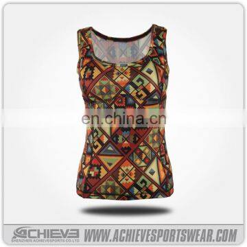 custom yoga tanktops sublimation fitness wear