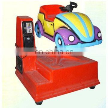 kids playing coin pusher game machine, car shape machine, kids coin pusher game machine