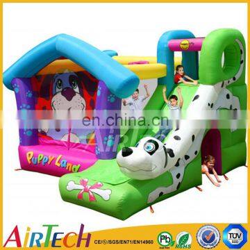 New design dog commercial inflatable cartoon bounce house with slide chongqi bounce house for sale