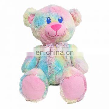 Fluffy Jumbo colorful rainbow teddy bear plush custom toy