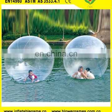 zipper transparent pvc floating water ball