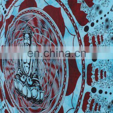 Psychedelic Indian Ombre Mandala Buddha Quee Size Cotton Handmade Boho Wall Hanging, Tapestry, Decorative Ethnic Bedspread Throw photo-2