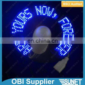 preset custom language USB messages flashing led fan cooler