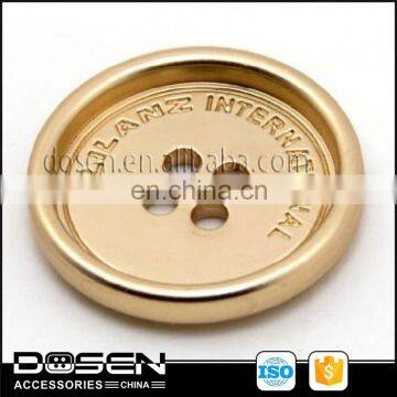 fashion men's metal shirt buttons engraved logo