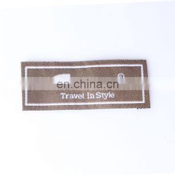 Brand woven clothes labels wholesaler custom satin garment end fold tags jeans labels woven labels supplier