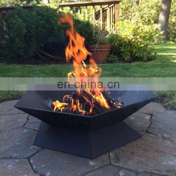 Custom Design Outdoor Mini Log Fire Pit Burner With Wood Storage Box