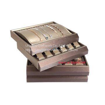 Luxury PU Leather Jewellery Display Set Jewelry Ring Necklace Pendant Bracelet Display Stand ShowCase Urbrand
