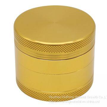 Aluminium Alloy 4-layer Flat Point Pattern Smoke Grinder as Colorful Cigar Crushing Equipment for Tobacco,smoke,cigarette photo-3