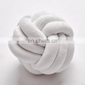 Unique Modern Polyester Crystal Velvet Chunky Knotted Ball Pillow Cushion With Core And Filling photo-5