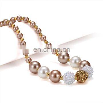 Kids Gold Boutique Necklace Baby Girl Chunky Bubble Beads Necklace photo-3