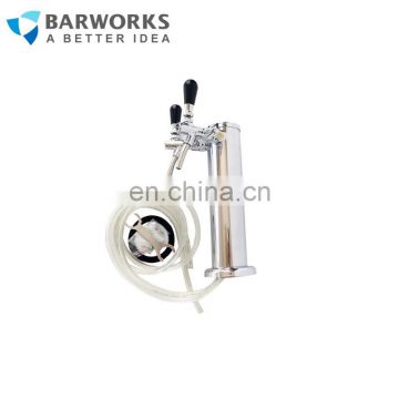 Homebrew Two taps silver Beer tower stainless steel beer tower with double beer tap faucet bar accessoires good quality