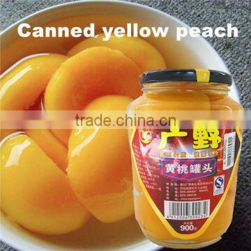 canned peach in syrup of yellow peach