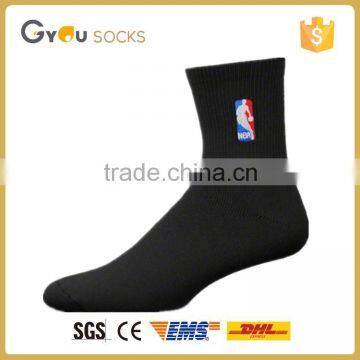 Basktball men cotton tube socks/Black Boys sports socks Breathable