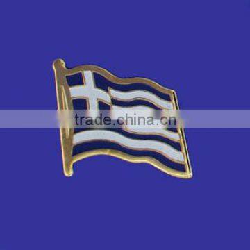 Custom high design high quality cloisonne hard enamel filled Greece Flag Lapel Pin