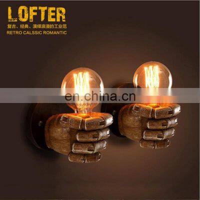 American Industrial Style Retro Creative Resin Fist Led Wall Lamps for Decoration