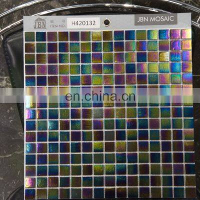 Irridiscent Color Bathroom Mosaic Tiles and Swimming Pool Tile Mosaic Splash Back Hot Melting Glass Mosaics Tiles photo-2