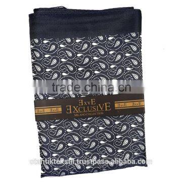 Dark Blue White Pairsley Custom Pocket Square, Manufactoring Hankercheif,