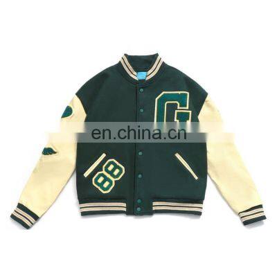 Wholesale ligjtwaight windproof  blank letterman college baseball jackets  for men