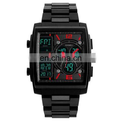 Skmei Square 5atm Waterproof Analog Digital Movement Double Time Sports Watch 1274