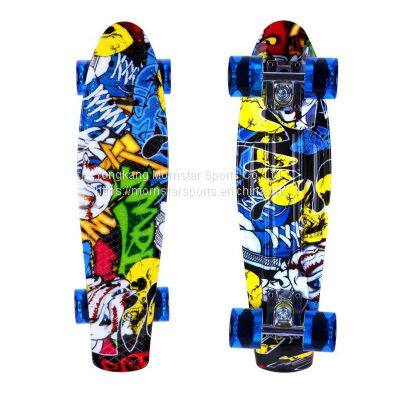 Water Transfer Printing Beautifully Designed Mini Plastic Fish Board Skateboard