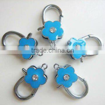 diy jewelry accessory rhinestone Enamel flower lobster clip charm