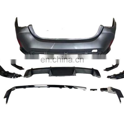 For BMW 4 Series G22 Modified change to M4 style Rear bumper with Exhaust M4 tailpipe for BMW Bodykit car bumper 2020 2021 2022