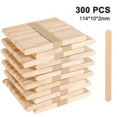 Disposable Wholesale Wooden Ice Cream Sticks Popsicle Wood Craft Stick 114mm