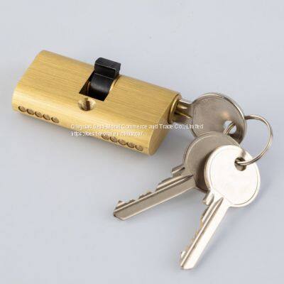 Anti-theft Rust-proof Gold Color Oval Shaped Double Open Brass Lock Cylinder photo-2