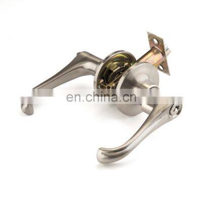 Lever Door Handle Locks Reversible Right and Left Handed Handles Lock Set Iron Black Finish Single Cylinder Deadbolt Handle Lock photo-3