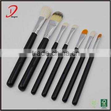 make-up cosmetics brush set with makeup case ,fashion black wood handle make up brushes