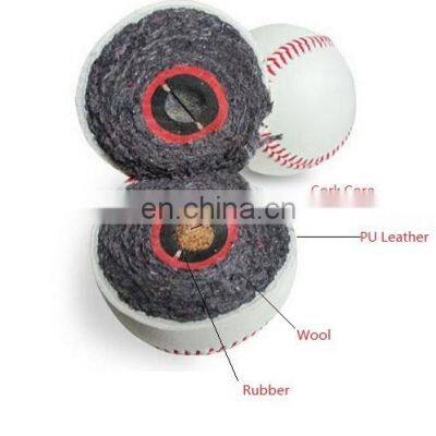 Professional Cowhide Real Leather 95% Wool Filling Cork Core Customized Hard Baseball Ball photo-5