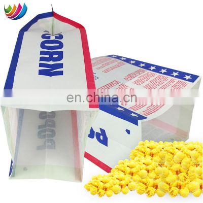 Custom printed food grade paper bags color kraft paper popcorn bags sandwich bread microwave pop corn packaging