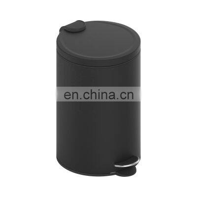 3L Large Single Step Stainless Steel Covered Round Trash Can Foot Pedal Dustbin Garbage Bin photo-5