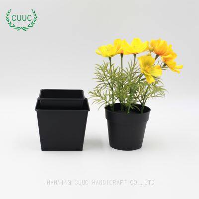 CUUC Galvanized Flower Pot Bucket Square Succulent Planter Small Plant Pots for Indoor Plants photo-5