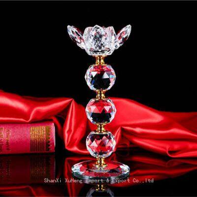Lotus Crystal Candlestick Decoration Creative Crystal Glass Crafts Manufacturers Wholesale Wedding Candlesticks photo-5