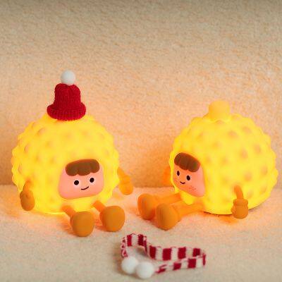 EGOGO Portable Dimmable Usb Silicone Night Lamp Children Durian Shape Led Night Light for Baby Room photo-3