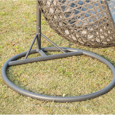 Durable Modern Outdoor Furniture Hanging Egg Swing Chair With Cushion PE Rattan Metal Frame Living Room Hotel Bedroom Courtyard photo-5