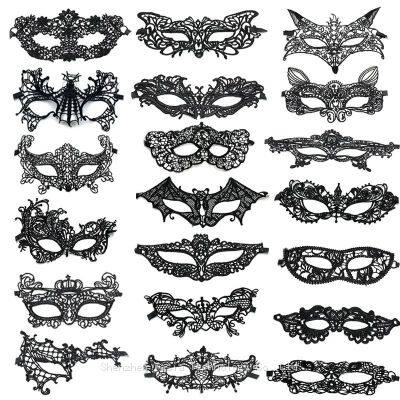 Wholesale Black Lace Masquerade Masks - Sexy Half Face for Halloween & Carnival Parties Bulk Supplies