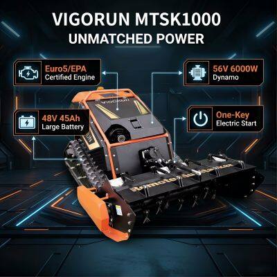 Ручной газонокосилка с дистанционным управлением Vigorun MTSK1000, обратный мульчер с редуктором высокого крутящего момента RV063 для коммерческого использования