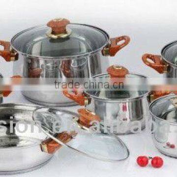 Stainless Steel Cookware Set With Glass Lid 12Pcs Cookware Sets Stainless Steel Hard Anodized Pots