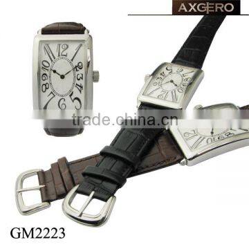 square quartz leather sport watches men