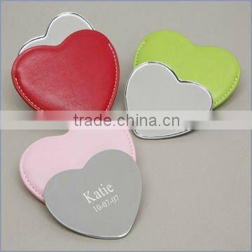 Heart Compact Mirror with case