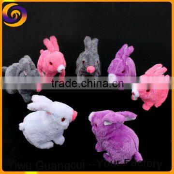 Led eye plush rabbit toy walking with sound